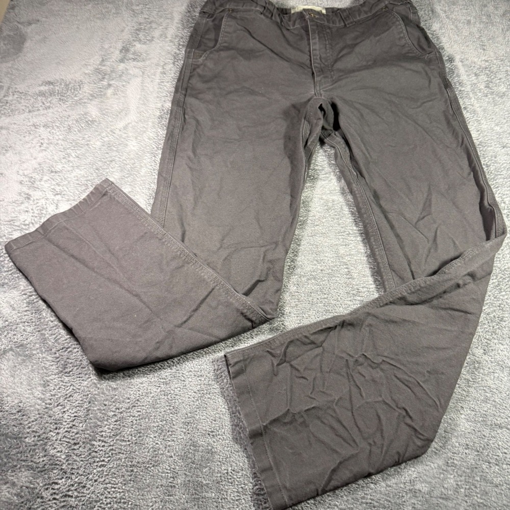 Duck Camp Mens Charcoal Grey Canvas Straight Leg Workwear Utility Pants 34x30